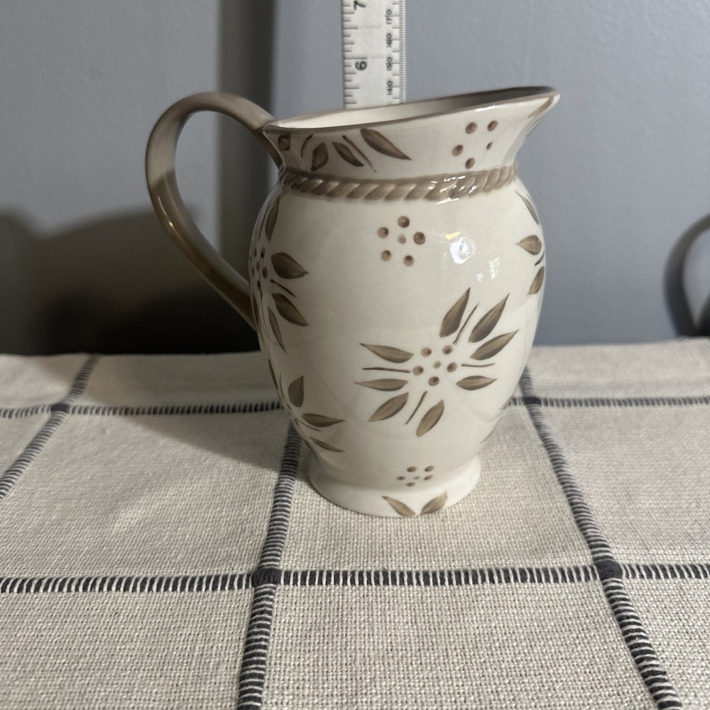 temp-tations Old World 20oz Pitcher Tan‎ Beige Brown Rustic Country Farmhouse